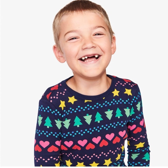 Primary 2pc Child's Christmas Tree Fair Isle Pajama Size 2-3 100% Organic Cotton - Picture 1 of 10